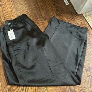 A new day satin black wide leg dress pants size 10-nwt
